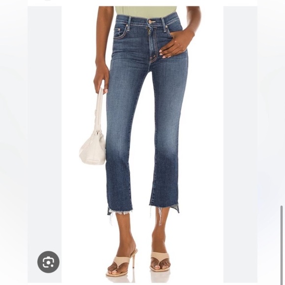 MOTHER INSIDER CROP STEP FRAY IN GIRL CRUSH HI WAISTED ANKLE BOOTCUT RAW HEM - Picture 10 of 15